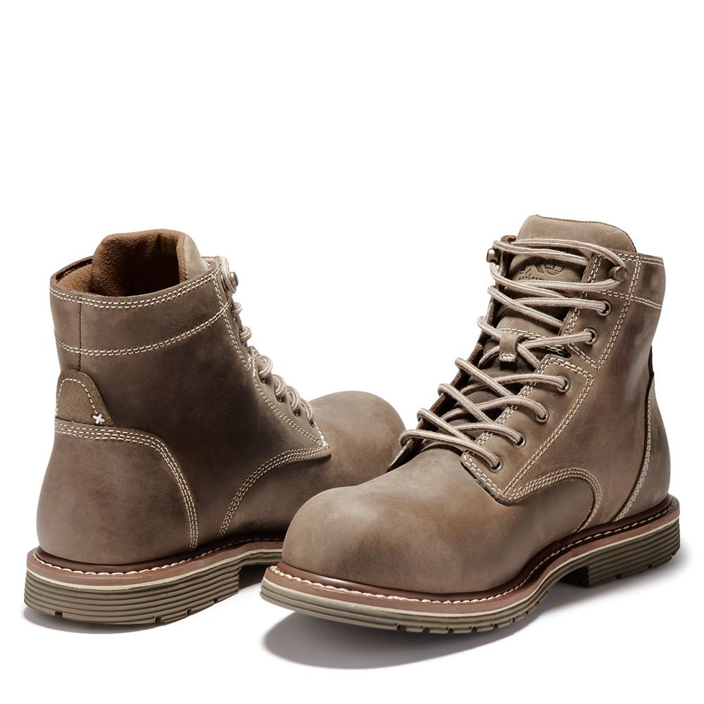 Timberland Pro Μποτακια Ανδρικα Καφε - Millworks 6\" Comp Toe - Greece 4583691-PH